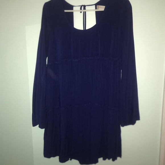 Altard State Royal Blue Ruffle Dress Size Large - Picture 2 of 4